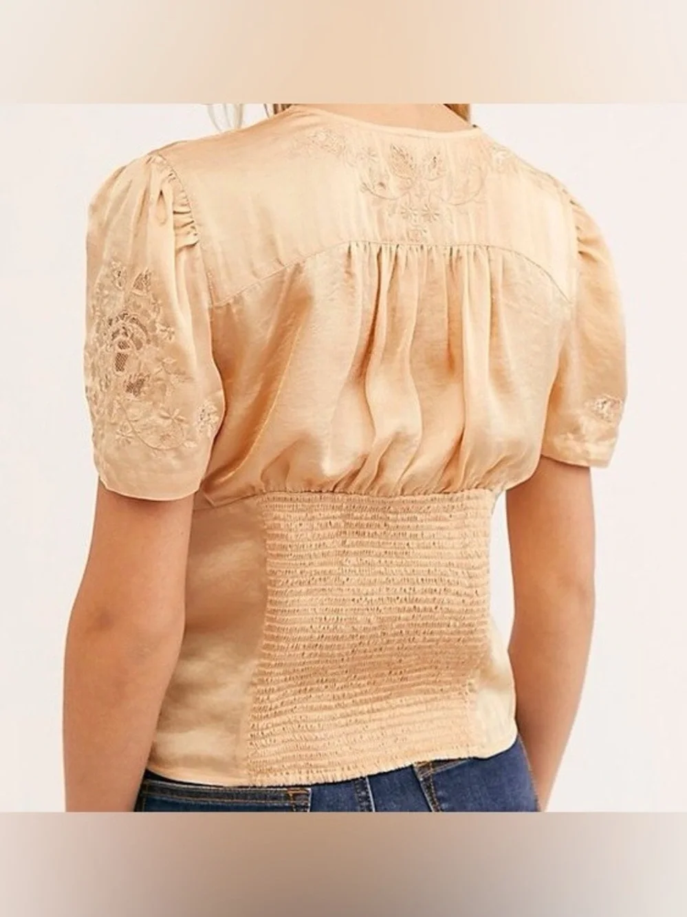 Free People Amor Amor Blouse, M, Blue